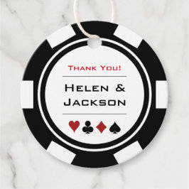 Black White Poker Chips Bedankt Vegas Weddenschap Bedankjes Labels