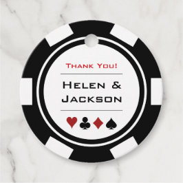 Black White Poker Chips Bedankt Vegas Weddenschap Bedankjes Labels