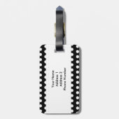 Black White Polka Dot Bagagelabel (Achterkant verticaal)