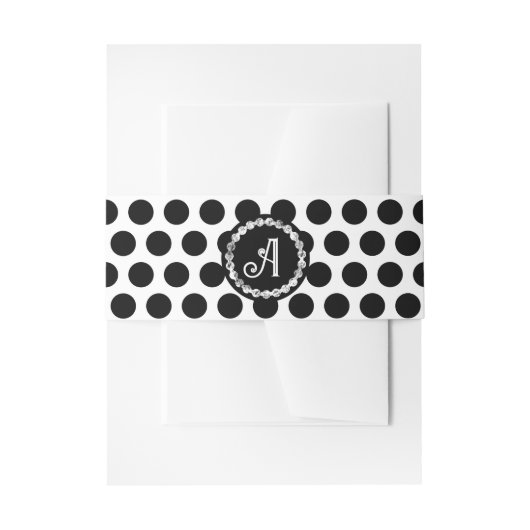 Black White Polka Dot Bat Mitzvah Enclosure Kaarte Uitnodigingen Wikkel (Voorkant Voorbeeld)