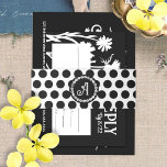 Black White Polka Dot Bat Mitzvah Enclosure Kaarte Uitnodigingen Wikkel<br><div class="desc">Een zwarte en witte polka-stierenband met een monogram is een mooie aanvulling op je ingesloten briefpapier. Rikkel rond uw uitnodiging en rsvp-kaart voor een extra aanraking met modern zwart bat mitzvah briefpapier. Papieren band met je initiaal is prachtig voor elke verjaardagsuitnodiging, bruiloft briefpapier of persoonlijke correspondentie. Eenvoudige monochrome stijl is...</div>