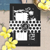 Black White Polka Dot Bat Mitzvah Enclosure Kaarte Uitnodigingen Wikkel