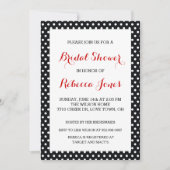 Black White Polka Dot Bridal Shower Invitations Kaart (Voorkant)