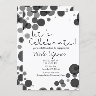Black White Polka Dot Bubbles Laten we vieren Kaart