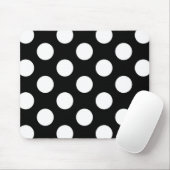 Black White Polka Dot - Mousepad Muismat (Met muis)