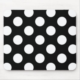 Black White Polka Dot - Mousepad Muismat