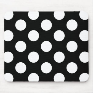 Black White Polka Dot - Mousepad Muismat