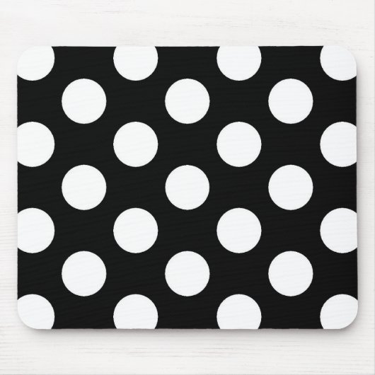 Black White Polka Dot - Mousepad Muismat (Voorkant)