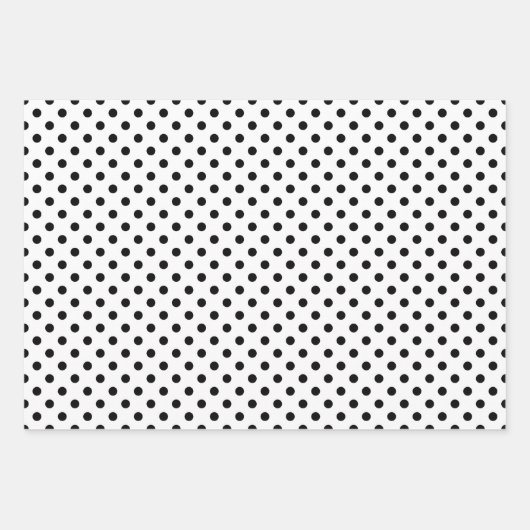 Black White Polka Dot Pattern Inpakpapier Vel (Voorkant 2)