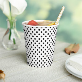 Black White Polka Dot Pattern Papieren Bekers
