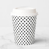 Black White Polka Dot Pattern Papieren Bekers (Links)