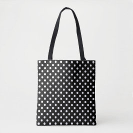 Black White Polka Dot Pattern Tote Bag