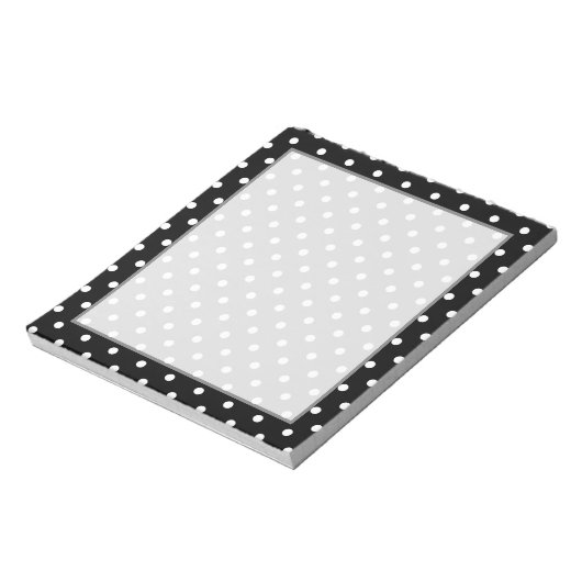 Black White Polka Dot Spot Pattern Notitieblok (Linkerzijde)