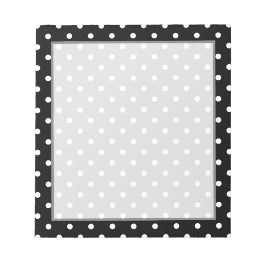 Black White Polka Dot Spot Pattern Notitieblok (Voorkant)