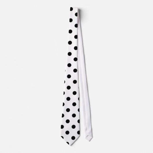 Black White Polka Dot stropdas (Voorkant)