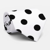Black White Polka Dot stropdas (Opgerold)