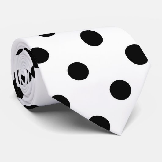 Black White Polka Dot stropdas (Opgerold)