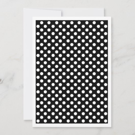 Black White Polka Dot Wedding Invitation Kaart (Achterkant)
