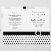 Black White Polka Dot Wedding Program (Voorkant / Achterkant)