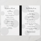 Black White Polka Dot Wedding Program (Achterkant)