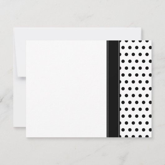 Black White Polka Dot Wedding Save the Date (Achterkant)