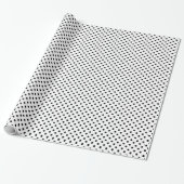 Black White Polka Dot wrapting paper Cadeaupapier (Uitgerold)