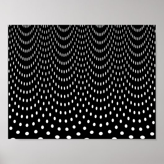 Black White Polka Dots Curtain Design Poster (Voorkant)