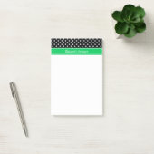 Black White Polka Dots Emerald Name Monogram Post-it® Notes (Kantoor)