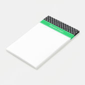 Black White Polka Dots Emerald Name Monogram Post-it® Notes (Schuin)