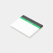Black White Polka Dots Emerald Name Monogram Post-it® Notes (Schuin)