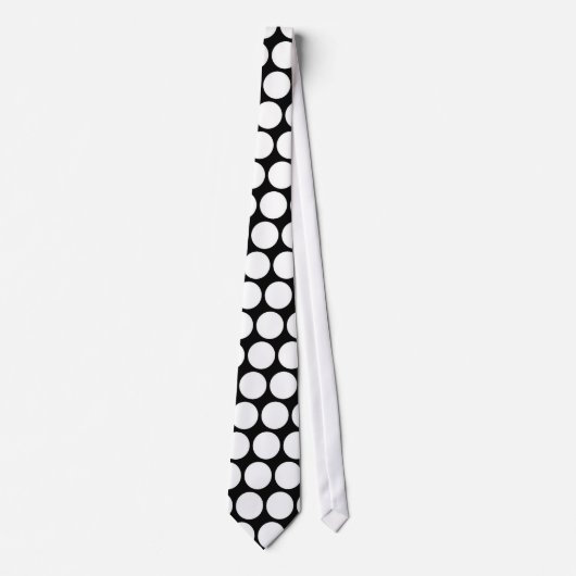 Black White Polka Dots - Necktie Stropdas (Voorkant)