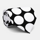 Black White Polka Dots - Necktie Stropdas (Opgerold)