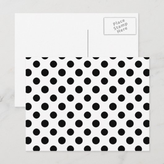 Black White Polka Dots Pattern Briefkaart (Voorkant / Achterkant)