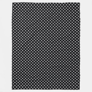Black White Polka Dots Pattern Fleece Deken