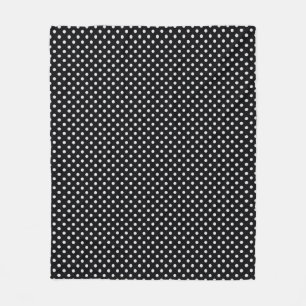 Black White Polka Dots Pattern Fleece Deken
