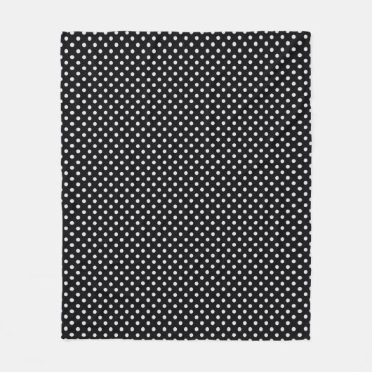Black White Polka Dots Pattern Fleece Deken (Voorkant)