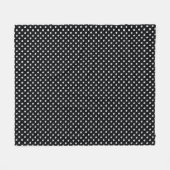 Black White Polka Dots Pattern Fleece Deken (Voorkant (Horizontaal))