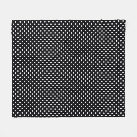 Black White Polka Dots Pattern Fleece Deken (Voorkant (Horizontaal))