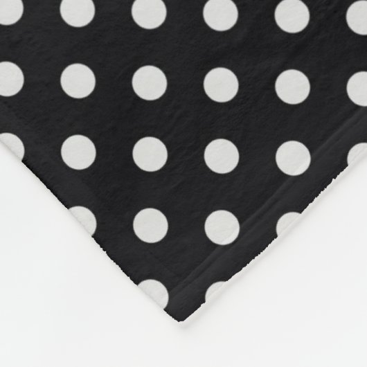 Black White Polka Dots Pattern Fleece Deken (Hoek)