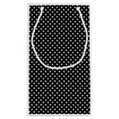 Black White Polka Dots Pattern Klein Cadeauzakje (Achterkant)