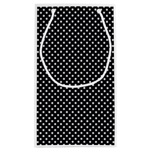 Black White Polka Dots Pattern Klein Cadeauzakje (Achterkant)