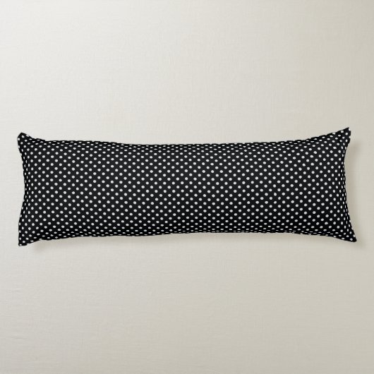 Black White Polka Dots Pattern Lichaamskussen (Achterkant)
