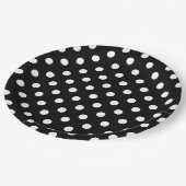 Black White Polka Dots Pattern Papieren Bordje (Gekanteld)