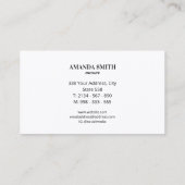Black & White Polka Dots Paw Prints Business Card Visitekaartje (Achterkant)