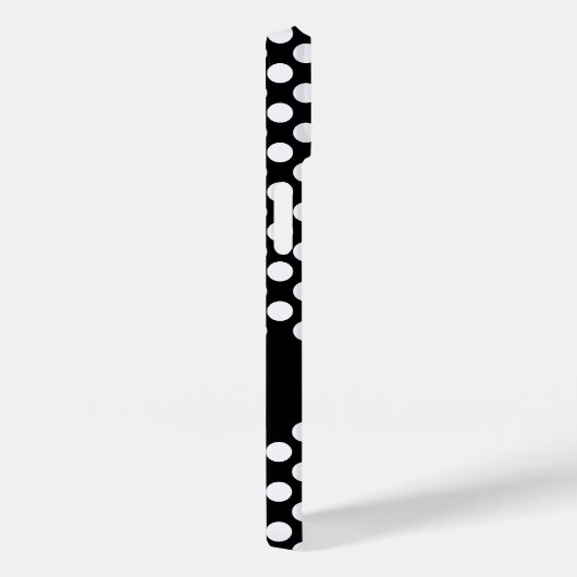 Black White Polka Dots Persoonlijke naam Case-Mate iPhone Case (Achterkant / Rechts)