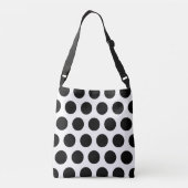 Black White Polka Dots Retro Pattern Crossbody Tas (Achterkant)