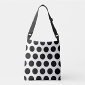 Black White Polka Dots Retro Pattern Crossbody Tas (Voorkant)