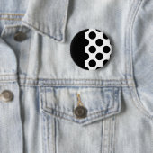Black & White Polka dots Ronde Button 5,7 Cm (In situ)
