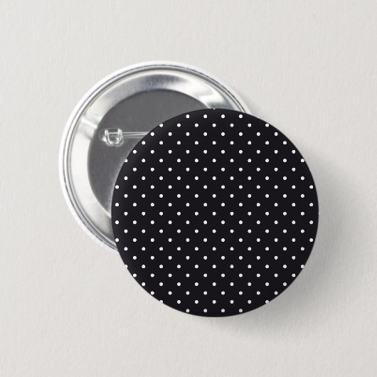 Black White Polka Dots Ronde Button 5,7 Cm (Voorkant /achterkant)