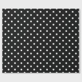 Black White Polka Dots Spot Pattern Cadeaupapier (Vlak)